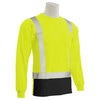 Erb Safety T-Shirt, Birdseye Mesh, Lng Slv, Class2, 9007SBSEG, Hi-Viz Lime/Blk, MD 62455